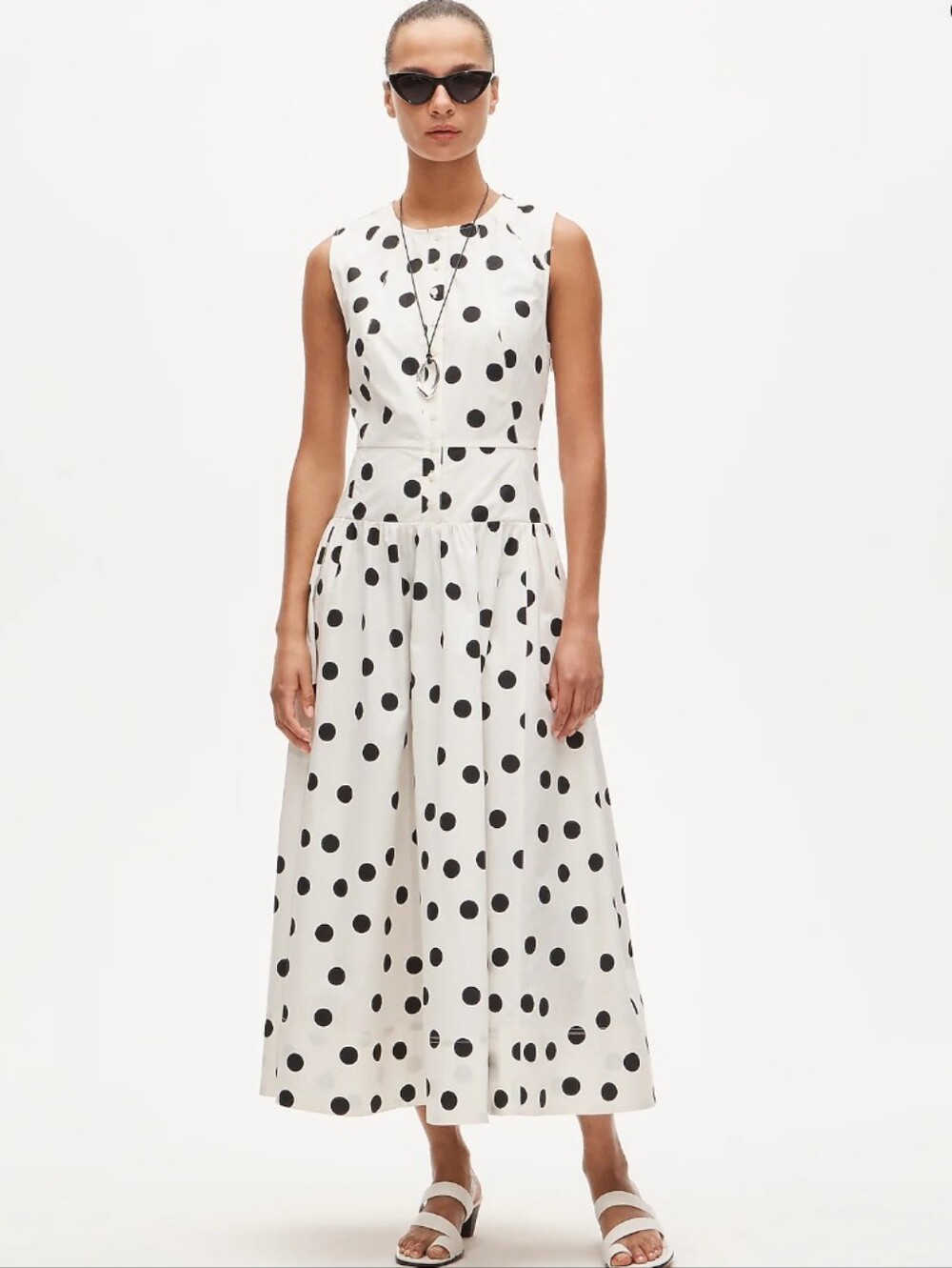 J Crew Button-front dress in dot-print cotton poplin CU797 Size 12